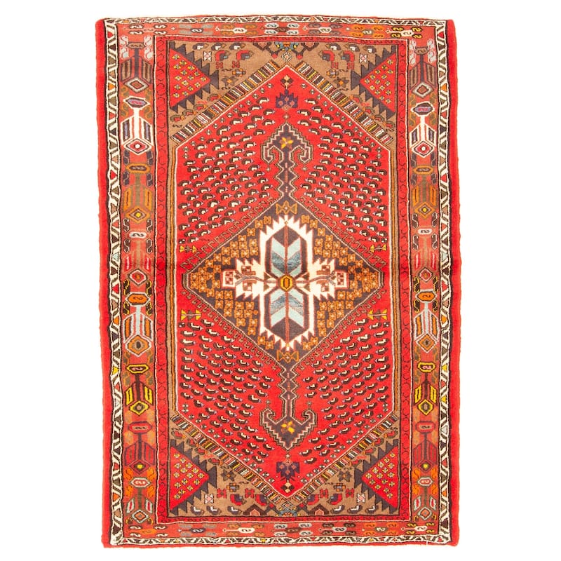 ECARPETGALLERY Hand-knotted Anadol Red Wool Rug - 4'4 x 6'5