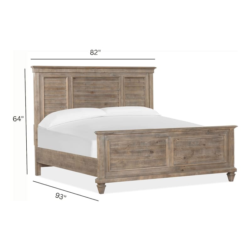 Magnussen Home Lancaster Dovetail Grey Shutter Panel Bed