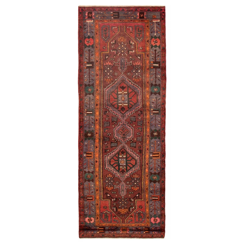 ECARPETGALLERY Hand-knotted Andelz Dark Red Wool Rug - 3'7 x 9'9 - Dark Red - 3'7 x 9'9