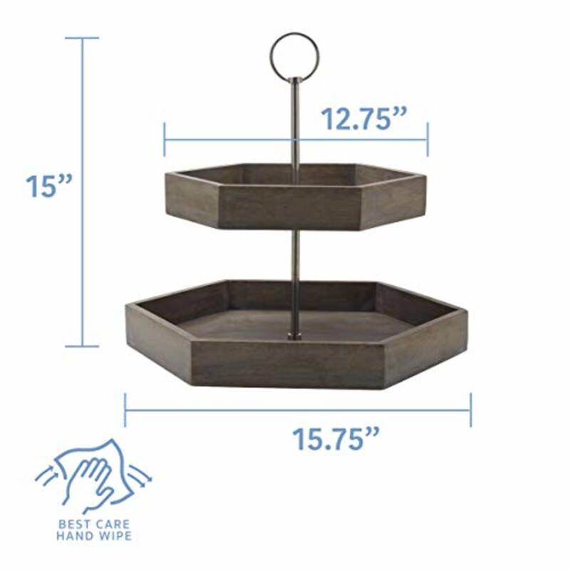 Mikasa Gourmet Basics Hexagon 2 Tier Serving Tray - 15-3/4 inches