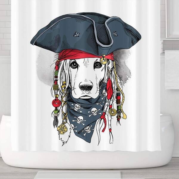 Kids Pirate Captain Dog Waterproof Shower Curtain With Hooks 71 X71 Overstock Com Shopping The Best Deals On Shower Curtains 28406719