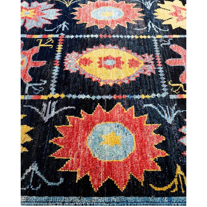 Contemporary Overdyed Wool Hand Knotted Square Area Rug - 4' 10" x 5' 0"