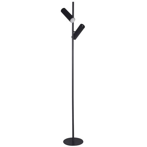 12W Floor Lamp, Matte Black with Frosted Acrylic Diffuser