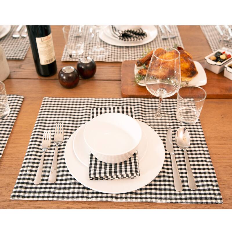 Lush Decor Gingham Check Yarn Dyed Napkin, 4-Pack - 18" x 18"
