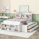 preview thumbnail 1 of 12, American Design Full Bed with Bookcase Headboard, White