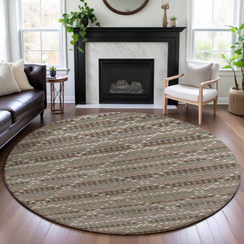 Premium Washable Super Soft Trellis Ombre Mayfield Rug - Taupe - 8' x 8'