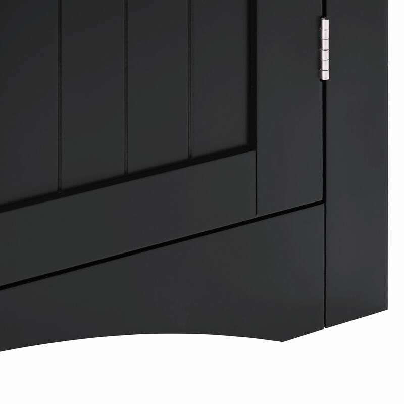 Corner Cabinet with Doors & Shelves: Ideal for Bathroom, Kitchen, or Living Room. Stylish Free-Standing Storage