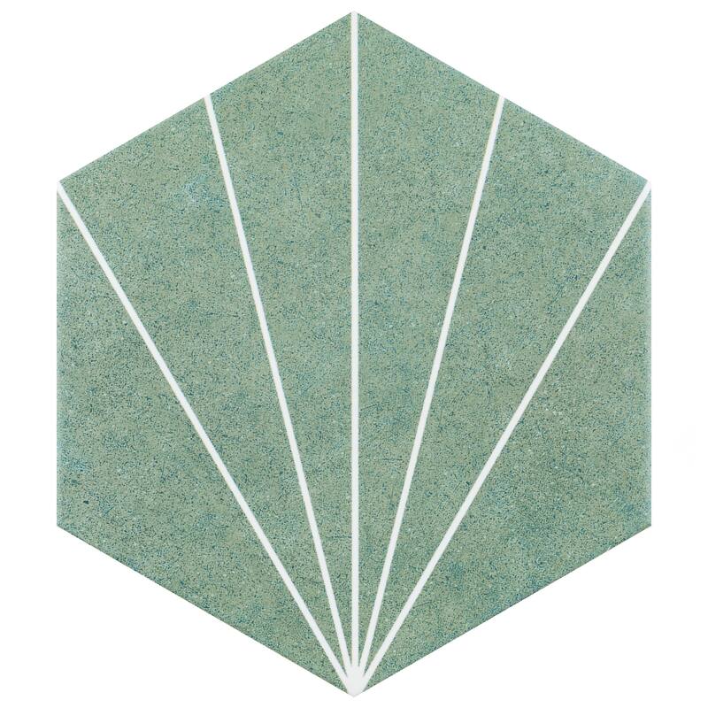 Merola Tile Aster Hex Verde 8-5/8" x 9-7/8" Porcelain Floor and Wall Tile