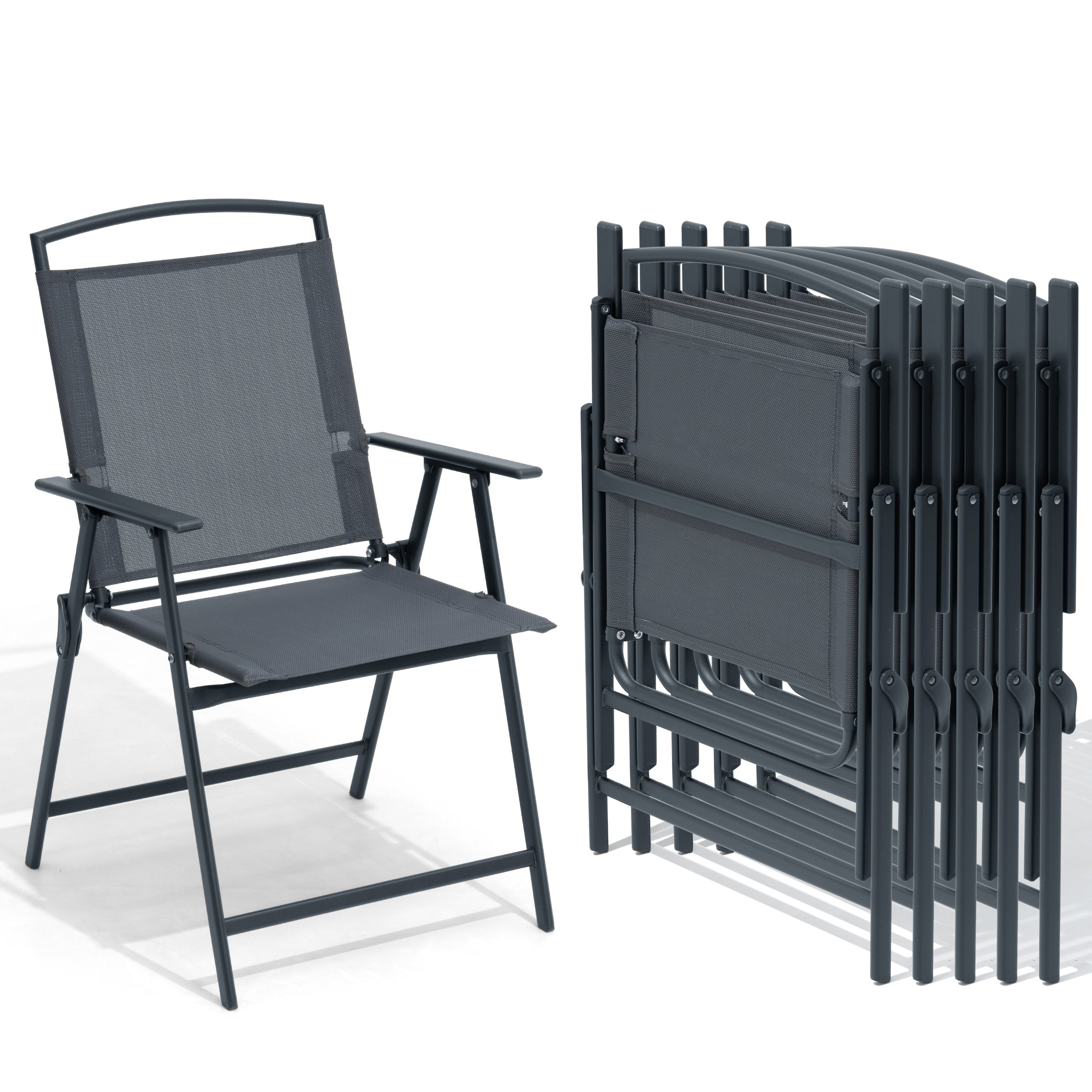 Set of 4 Patio Folding Chairs 4-Pack Dining Chairs