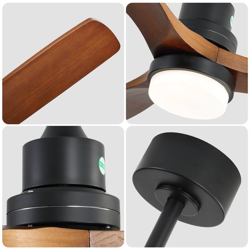 52 Inch Smart Ceiling Fan with Dimmable LED Light