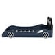 preview thumbnail 22 of 26, Wood Race Car-Shaped Twin Size Platform Bed with LED and Upholstered Backrest