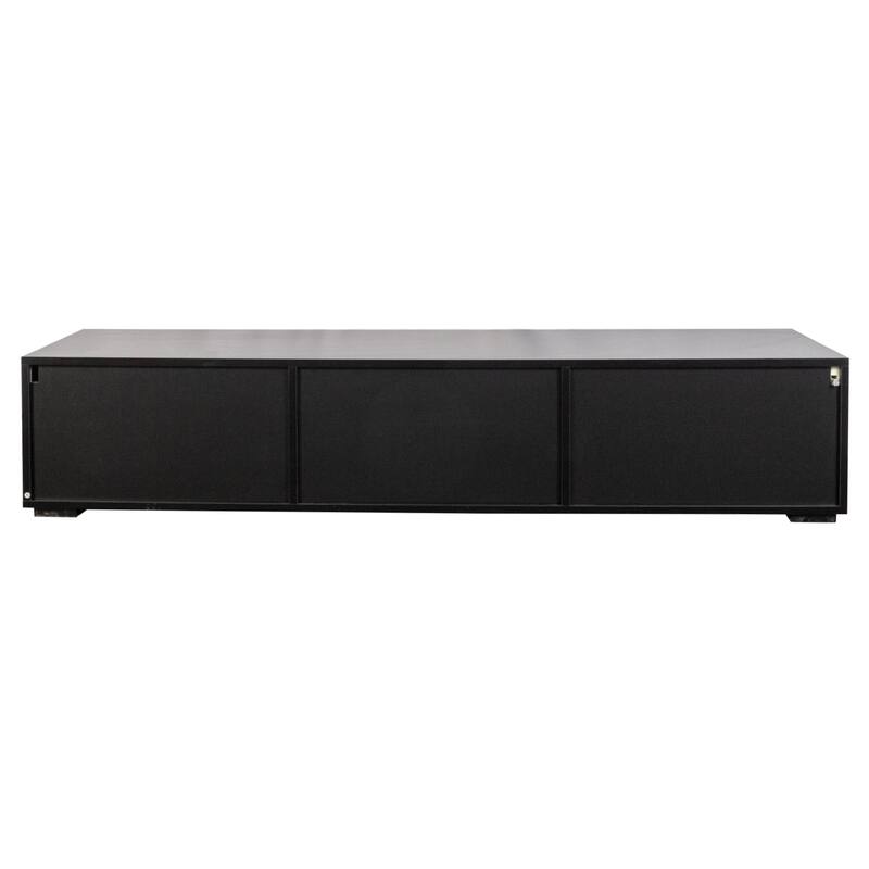Black Television Cabinet for Living Room, Wall Mounted TV Stand Entertainment Center with Storage Cabinet - 63"