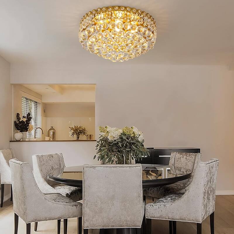 KAYLA 19-Lights High Ceiling Chandelier Modern Gold Crystal Chandeliers Large Foyer Chandelier Fixtures