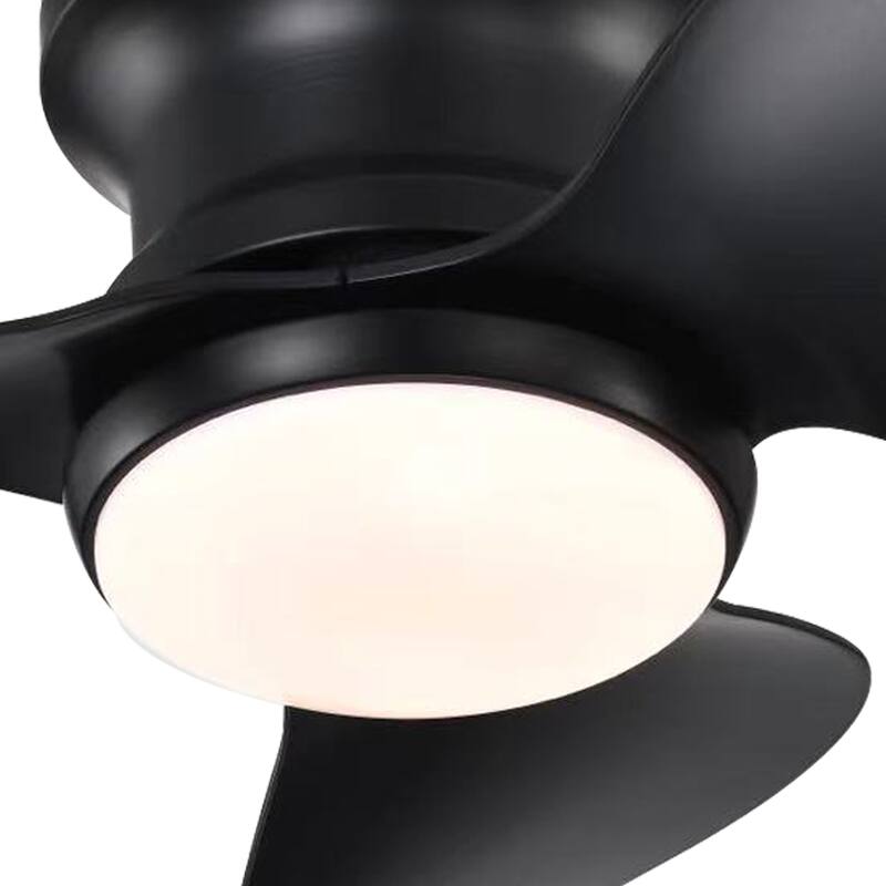 Modern Lighted Ceiling Fan Flushmounted 3-Blade LED Remote Control