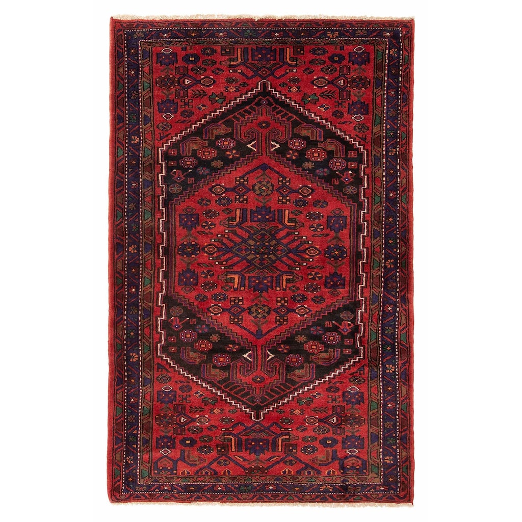 ECARPETGALLERY Hand-knotted Andelz Red Wool Rug - 4'4 x 7'0