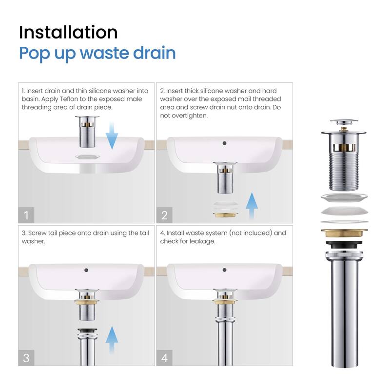 Circular 8" Bathroom Sink Widespread Faucet with Drain Assembly