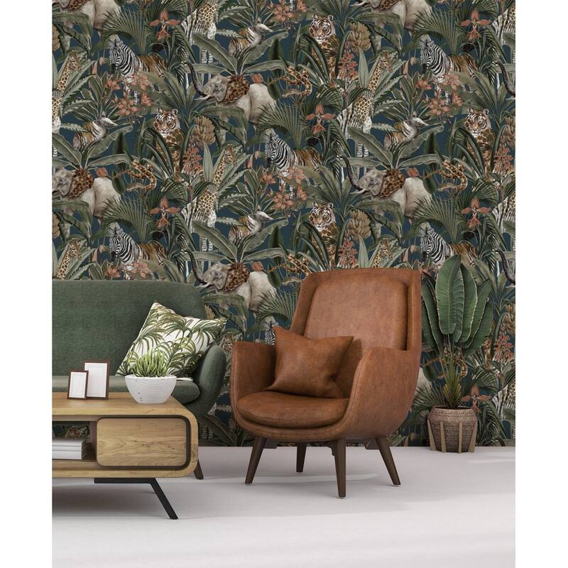 Safari Fusion Non-Pasted Wallpaper – 396in. x 21in. – Covers 56 square feet