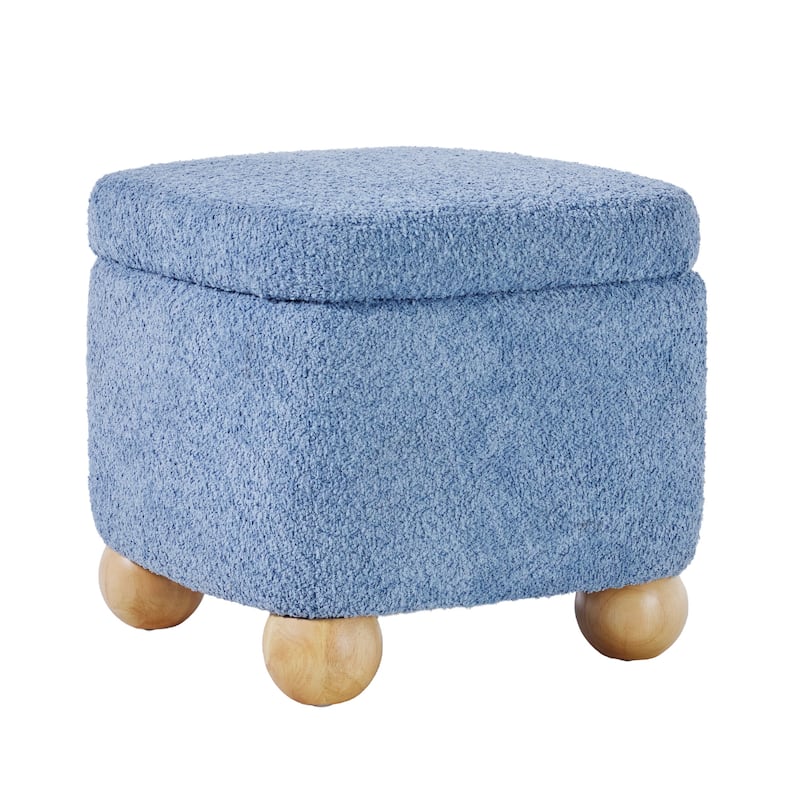 Walker Edison Contemporary Boucle Small Storage Ottoman