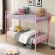 preview thumbnail 3 of 11, Industrial Minimalist Modern Style Twin Over Twin Metal Bunk Bed