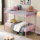 preview thumbnail 3 of 11, Modern Style Twin Over Twin Metal Bunk Bed,Easy Assembly,No box spring needed,Sturdy System