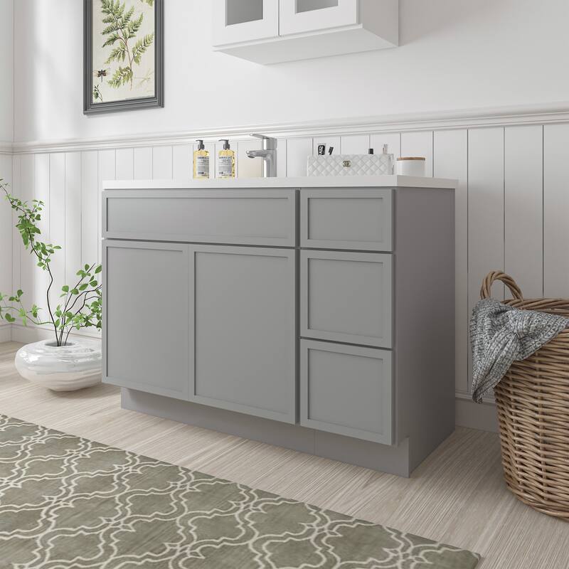 Vanity Art 45" Birch Freestanding Bathroom Vanity Cabinet without Top