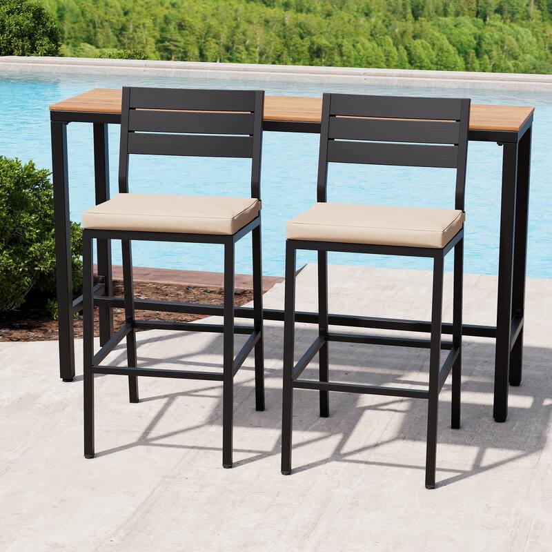 Outdoor Patio Barstool Bar Stools with Rectangle Bar Table