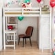 preview thumbnail 2 of 24, Full Size Loft Bed With Wardrobe and Desk and Shelves for Home