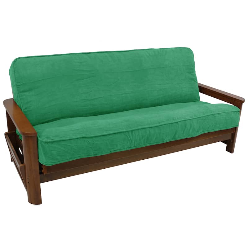 Microsuede Corded Full-Size 8-10 Inch Thick Futon Cover - Full - Emerald