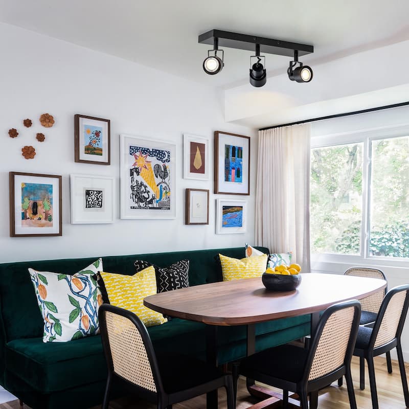 Modern 3-Light Rotatable Vanity Light Bathroom Wall Sconce - Black