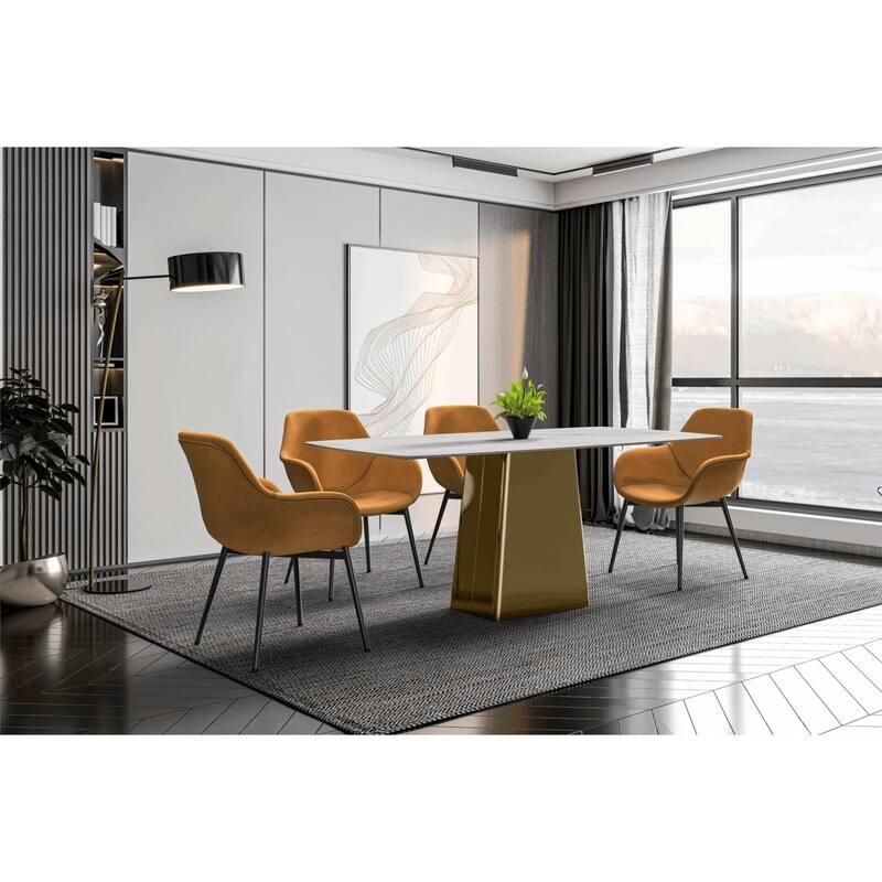 Quinix Rectangular Dining Table with Sintered Stone/Glass Top