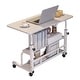 preview thumbnail 1 of 12, 31.5" Adjustable Height Rolling Desk with Wheels & Storage Shelves, Mobile Standing Desk for Home Office, School White