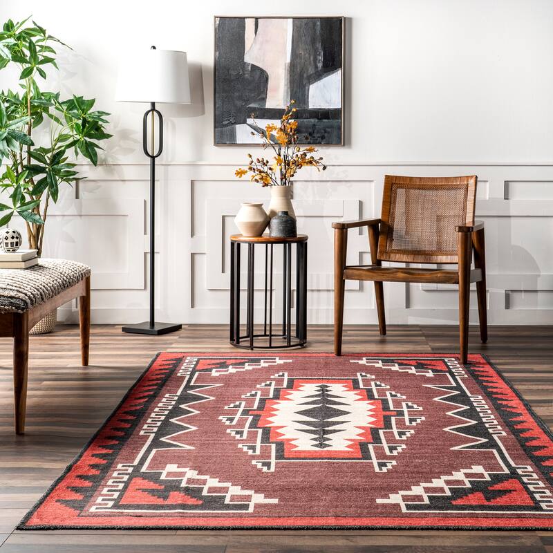 Nuloom Adrena SpinClean Bold Boho Machine Washable Area Rug