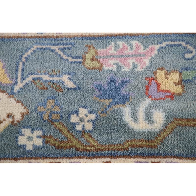 All-Over Oushak Oriental Area Rug Hand-Knotted Wool Carpet - 8'1"x 9'8"