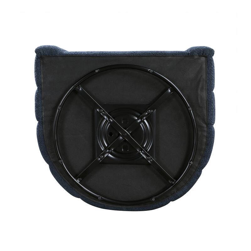 Arden 31" Boucle Swivel Chair with Ottoman - Solid Wood Legs