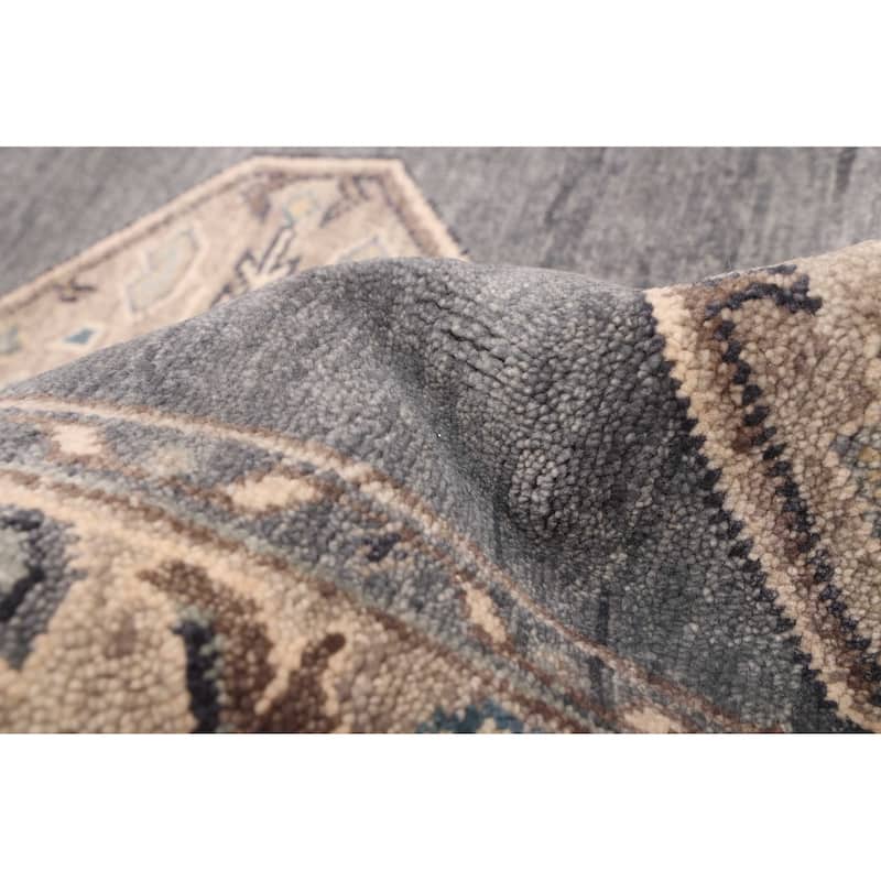 ECARPETGALLERY Hand-knotted Finest Agra Jaipur Dark Grey Wool Rug - 7'8 x 9'7