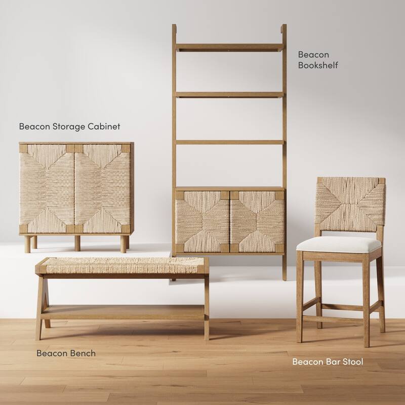 Beacon 3 Drawer Dresser, Bohemian Woven Seagrass Bedroom Dresser