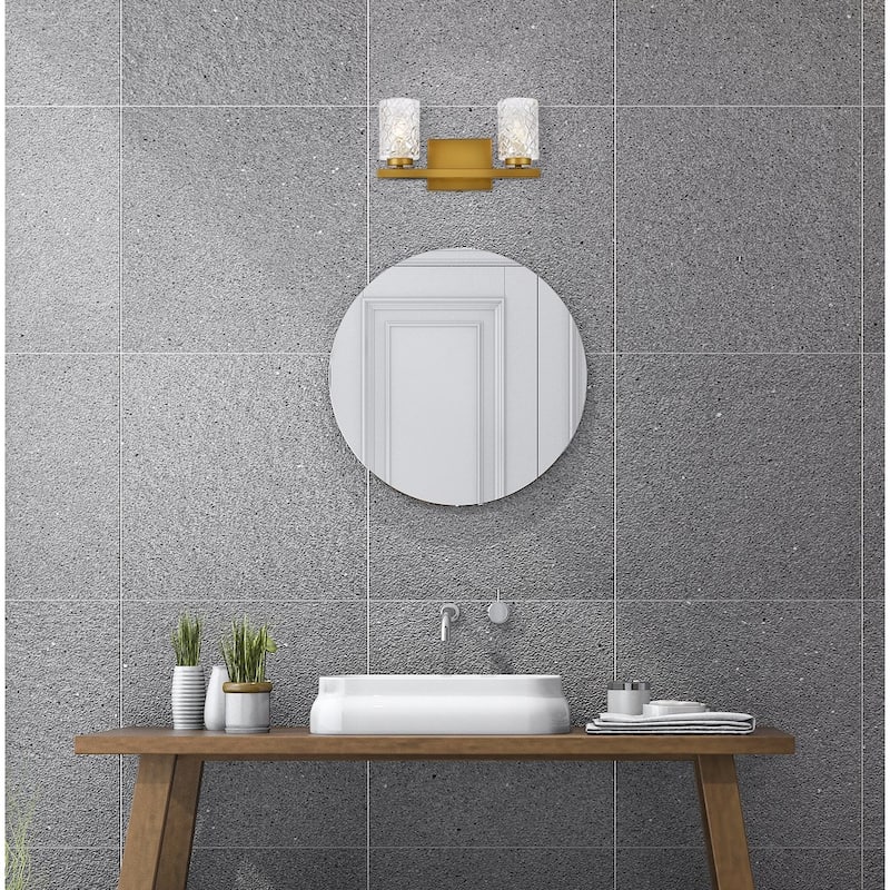 Cara 2 Light Bath Sconce with Clear Shade
