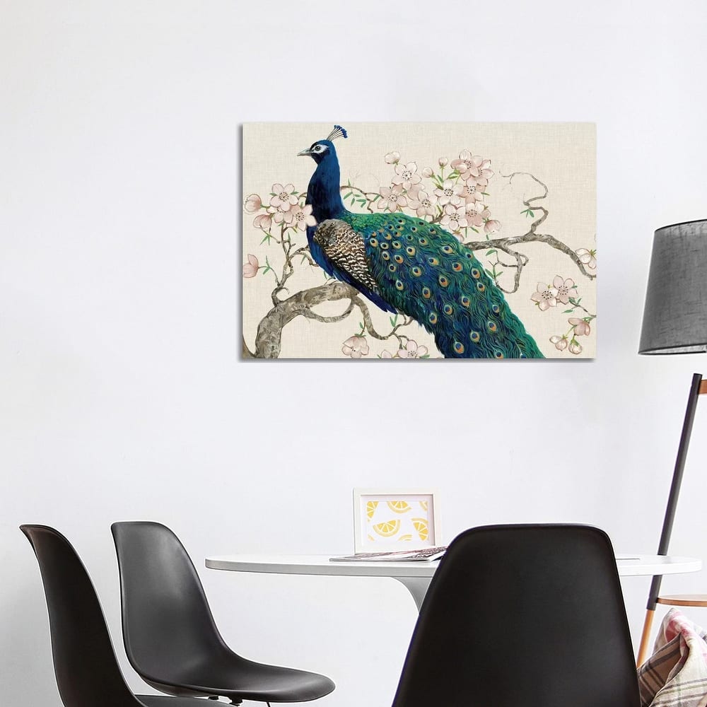 iCanvas "Peacock & Blossoms II" by Tim OToole Canvas Print