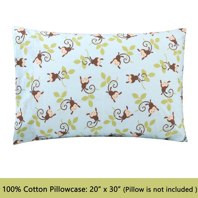 3-Piece Cotton Toddler Sheet Set for Kids Boys & Girls (Animals, Fish, Sports, Floral)