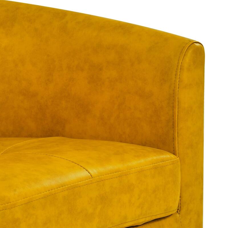 Barrel Chair with Ottoman,For Living Room,Black Plastic Legs