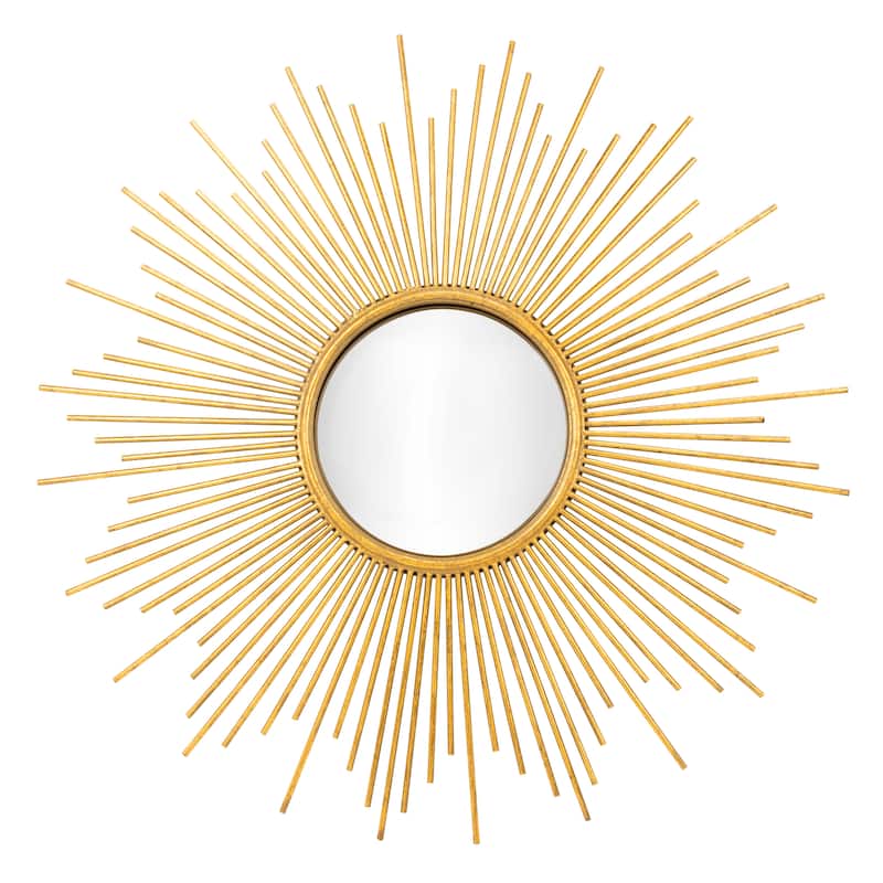 SAFAVIEH Vila 41-inch Gold Sunburst Round Mirror - 40.5" W x 1.5" L x 40.5" H