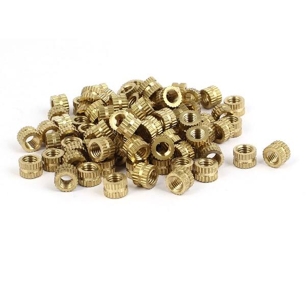 Embedded Threaded Nut M5 x 5mm Female Thread Brass Knurled Threaded Round Insert Embedded ...