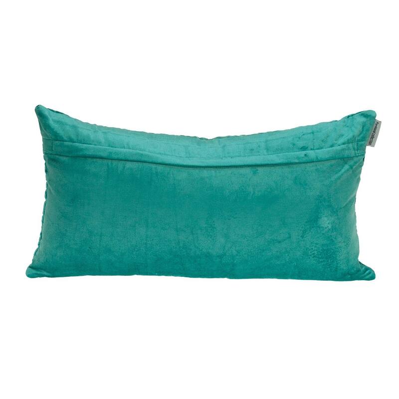 Navy Quilted Velvet Geo Lumbar Decorative Pillow