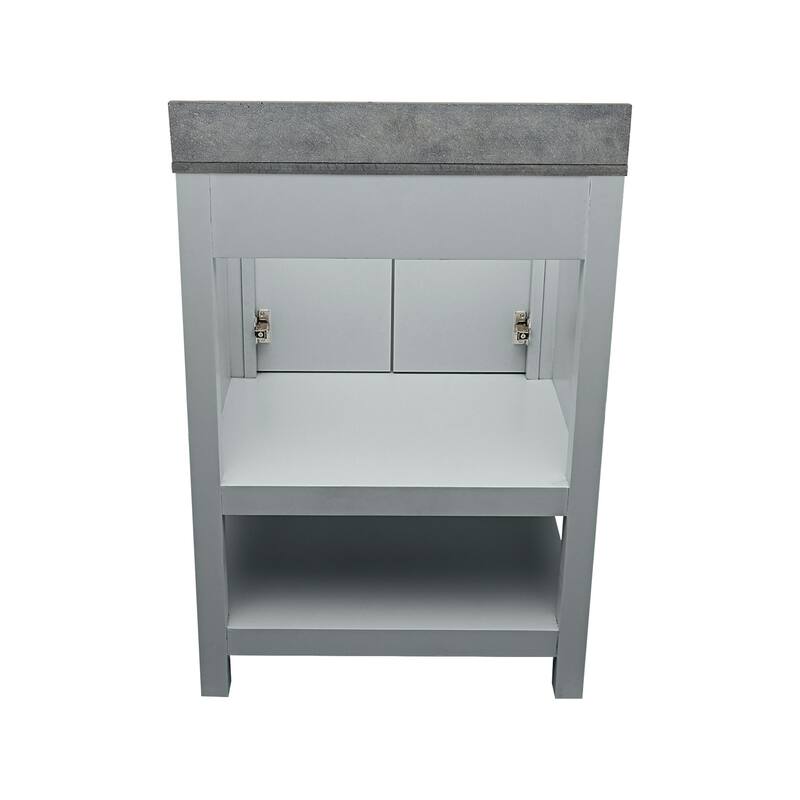 Taos 25" Bathroom Vanity with Cultured Marble Vanity Top Sink in White with White Basin