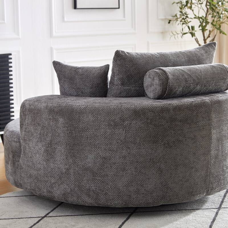 Comfortable Chenille Foam Swivel Chair for Various Rooms, Enhancing Relaxation