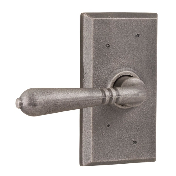 Weslock 7305Q Waterford Single Dummy Door Lever Set with Square Rose from the Molten Bronze Collection - Weathered Pewter