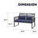preview thumbnail 2 of 16, Patio Wicker Loveseat with Cushions