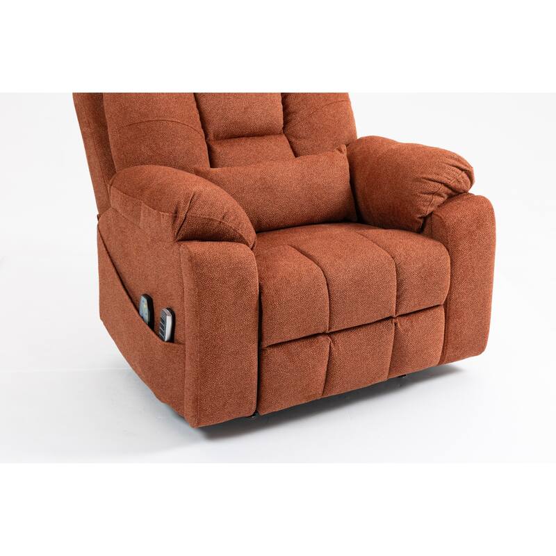 Power Lift Recliner Chair with Heat & Massage, Ergonomic Single Sofa Chair, Electric Recliner Chair with 2 Cup Holders