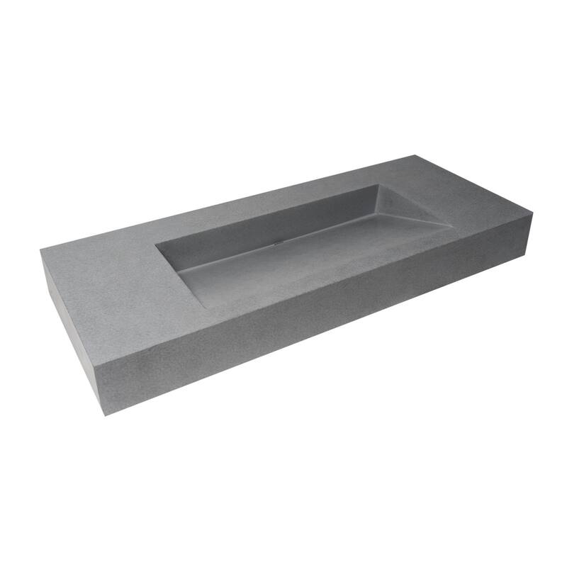 ALFI brand ABCO48R 48" Solid Concrete Rectangular Countertop Sink