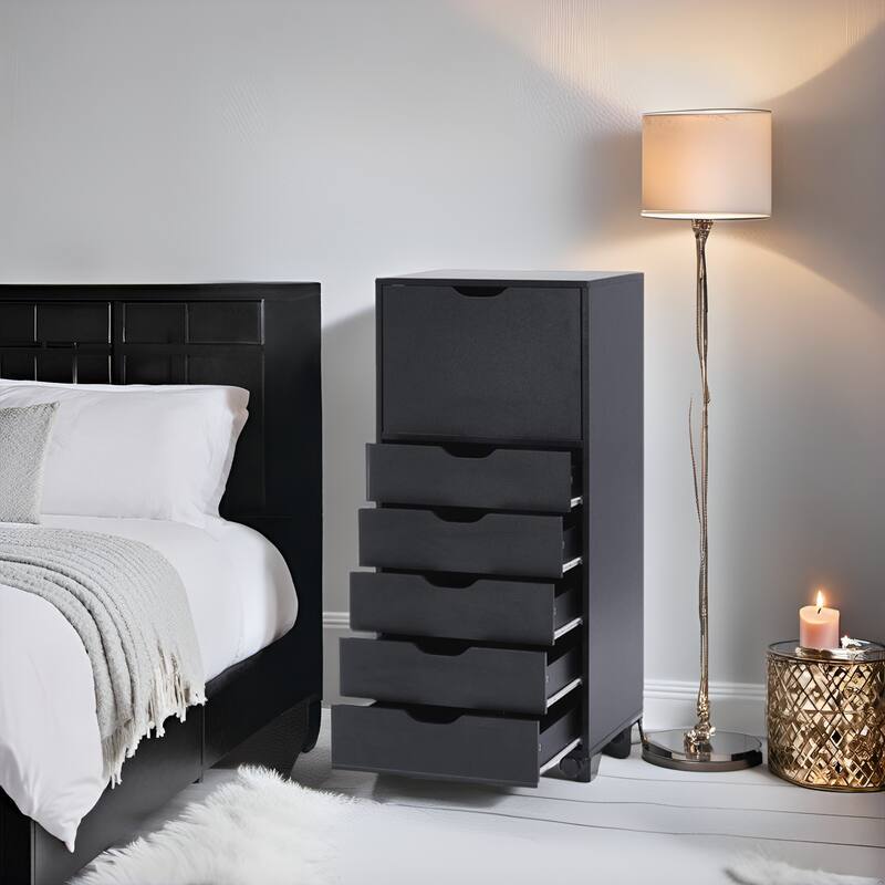 Sleek Modern Drawer Dresser Storage Cabinet with Grooved Drawer Pulls, Multipurpose Office File Storage Cabinet